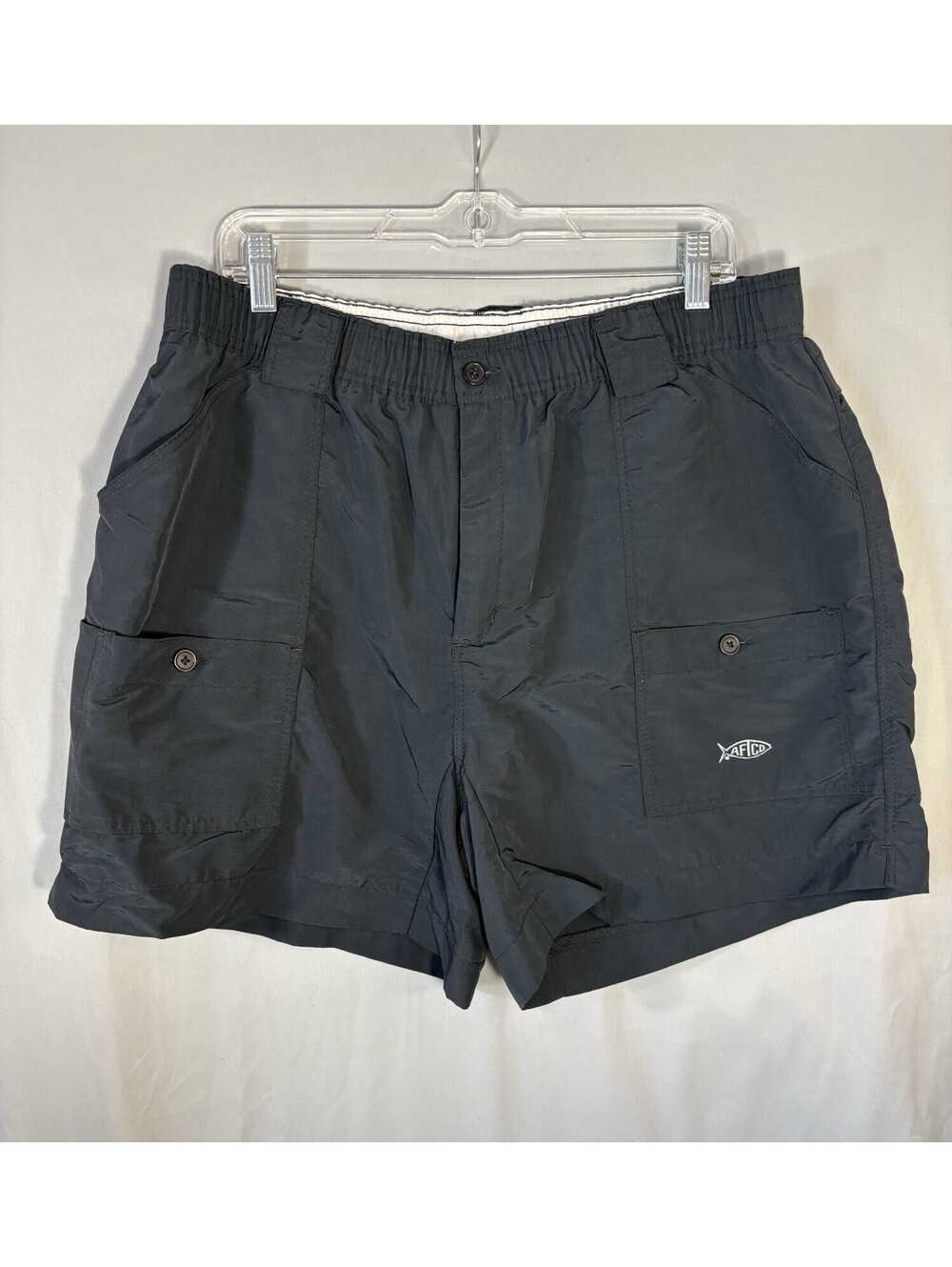 AFTCO M01 Original Fishing Shorts Mens 38 3-Ply Nylon Cargo USA Fabric Black